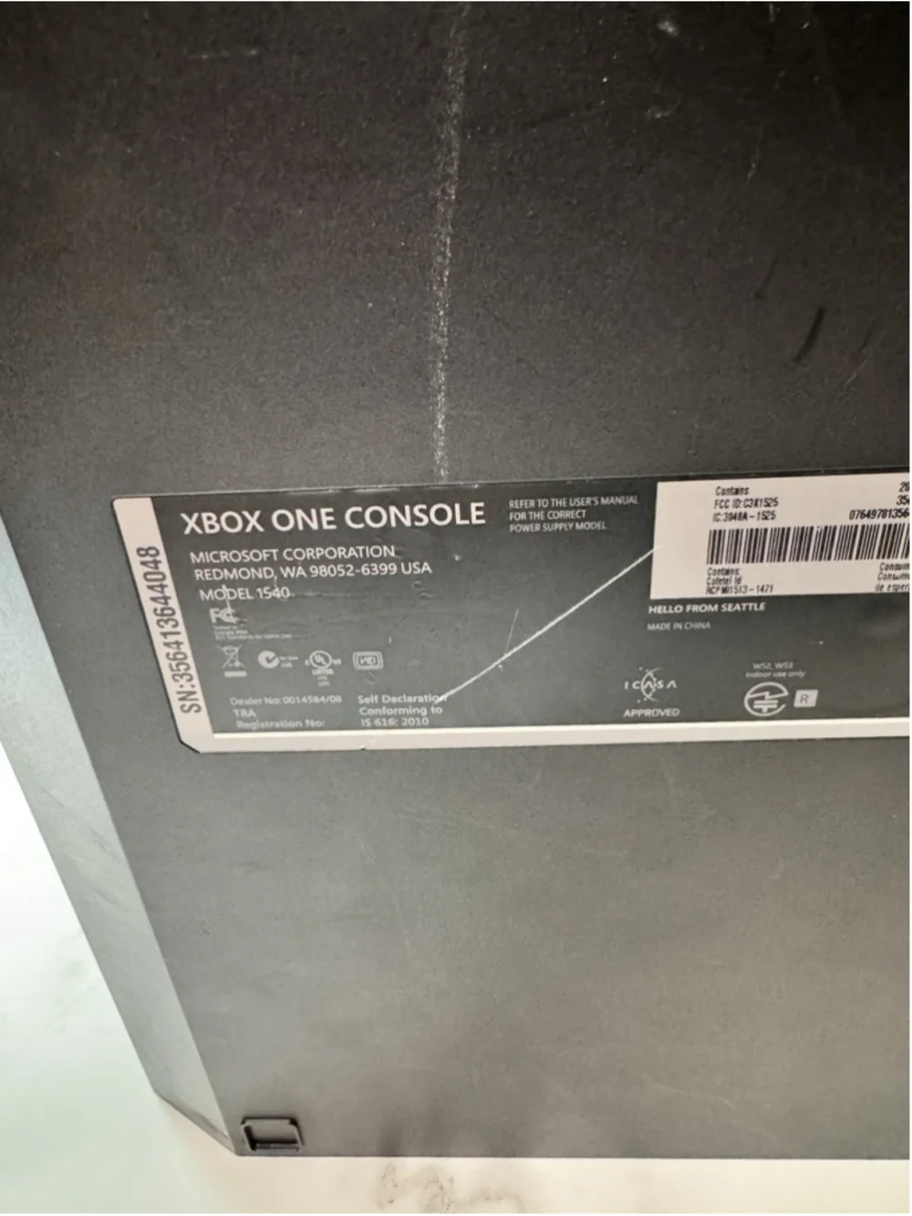 Microsoft Xbox One 1TB Console Only Model 1540 Tested Working GUC Gaming Black
